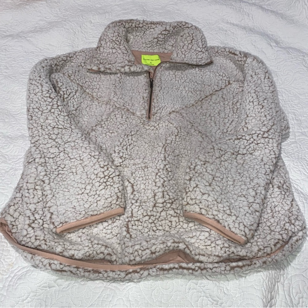 Playing for Keeps Pullover Sweater Sherpa Teddy Fleece